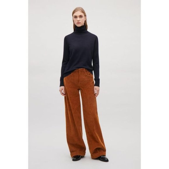 COS Pants - COS Orange Relaxed Corduroy Trousers